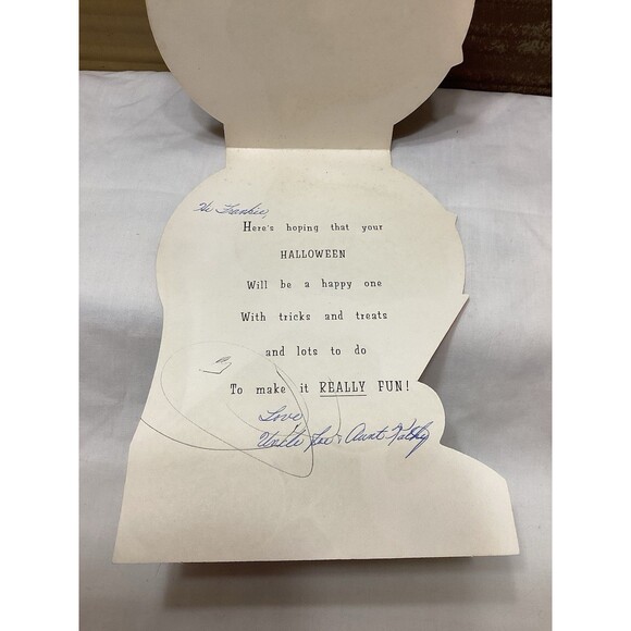 Gibson Halloween Flocked Black Cat Greeting Card Die Cut Stand Up Double Sided - Picture 5 of 10